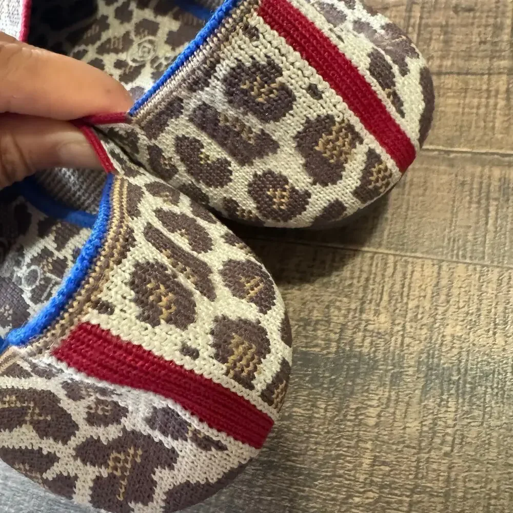 Rothy's Flats Size 10 The Loafer in Mocha Spot Leopard Slip On Mobwife Edgy